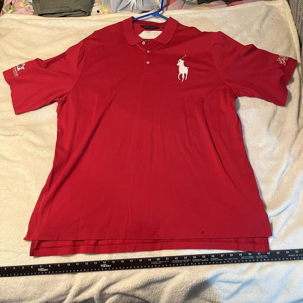 Polo Golf Ralph Lauren Polo Shirt Mens 2XL Red 100% Cotton Classic Fit
